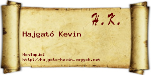 Hajgató Kevin névjegykártya